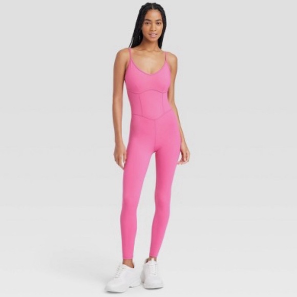 Joylab bubble gum lipgloss  pink jumpsuit bodysuit one piece Medium - Picture 1 of 4